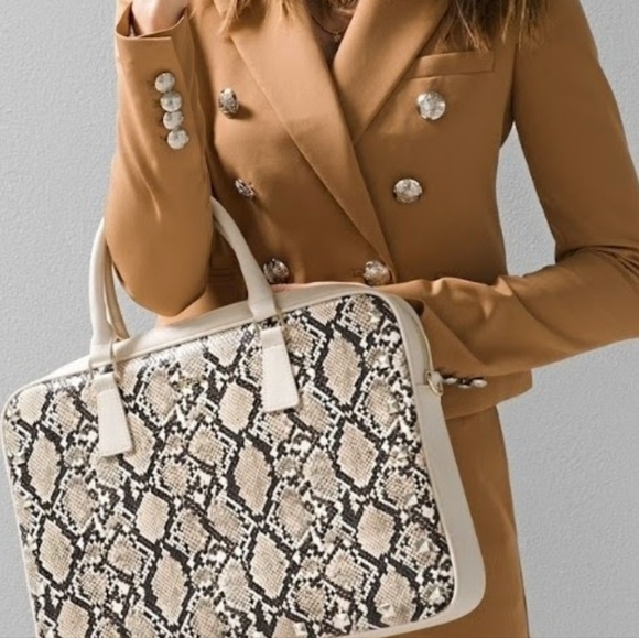 White House Black Market Python Print Computer Bag - Picture 2 of 5
